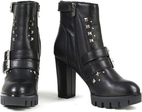 حذاء نسائي من Milwaukee Leather MBL9456 مصنوع من الجلد الأسود الفاخر مع أشرطة - 9 in Kuwait