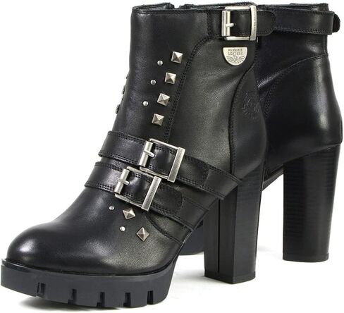 حذاء نسائي من Milwaukee Leather MBL9456 مصنوع من الجلد الأسود الفاخر مع أشرطة - 9 in Kuwait