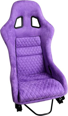 Size L Piece of Universal Fiber Glass Racing Bucket Seat, Purple Glitter Stronger Fiberglass Back w/Dual Lock Slider, Fit for Racing Simulator and Car Use in Saudi Arabia