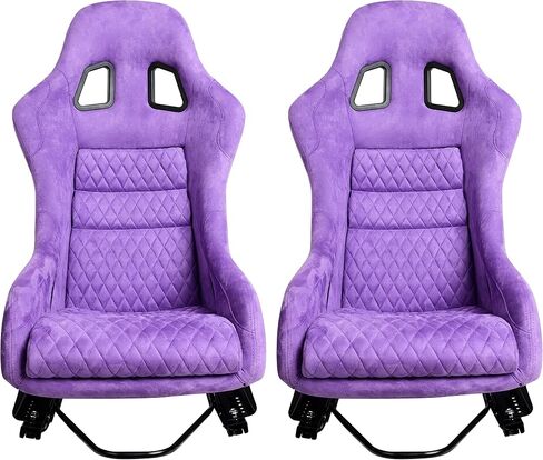 Size L Piece of Universal Fiber Glass Racing Bucket Seat, Purple Glitter Stronger Fiberglass Back w/Dual Lock Slider, Fit for Racing Simulator and Car Use in Saudi Arabia