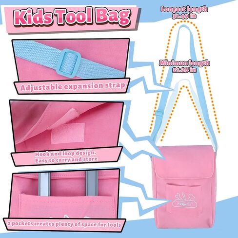 مجموعة أدوات الأطفال، 48 قطعة مجموعة أدوات للأطفال الصغار مع مثقاب إلكتروني وشريط قياس للأطفال، زي ألعاب البناء التظاهري مع حزام أدوات للأطفال وقفازات، صندوق أدوات ألعاب للفتيات الصبية من سن 3 إلى 8 سنوات in Kuwait