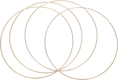 Toyvian 4pcs Metal Rings for Crafts - 13.76 inch Floral Hoop Wreath Macrame Gold Hoop Dream Catcher Ring for Making Wedding Wreath Decor DIY Crafts in Saudi Arabia