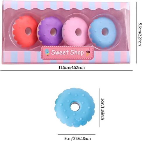 4pcs Mini Ice Cream Colorful Erasers Set Cute Eraser Creative Puzzle Erasers LCC725-13 in Saudi Arabia
