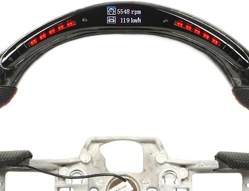 Forged Carbon Fiber LED Display Shift Lights Steering Wheel – Flat Bottom D Shape Racing Design, Fit for Ford V6 EcoBoost GT 2015 2017 in Saudi Arabia