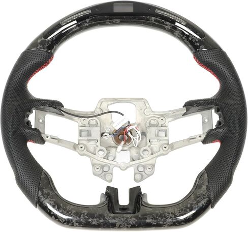 Forged Carbon Fiber LED Display Shift Lights Steering Wheel – Flat Bottom D Shape Racing Design, Fit for Ford V6 EcoBoost GT 2015 2017 in Saudi Arabia