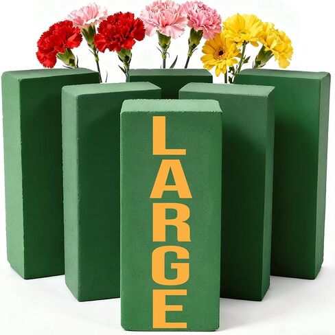 6 Pack Large Floral Foam Blocks, Wet & Dry Flower Foam for Fresh and Artificial Flowers, Florist Styrofoam Flower Arrangements Supplies, Decorations for Wedding, Birthdays, Home, Office and Garden in Saudi Arabia