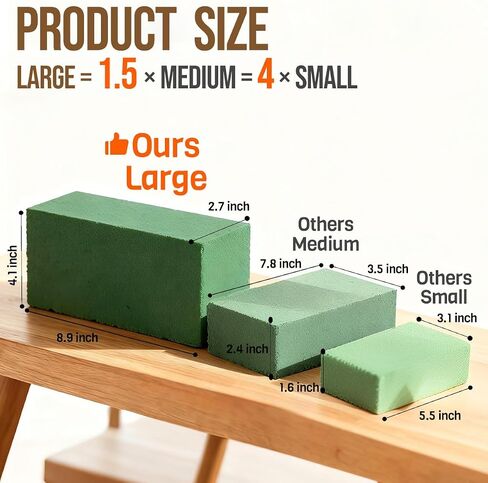 6 Pack Large Floral Foam Blocks, Wet & Dry Flower Foam for Fresh and Artificial Flowers, Florist Styrofoam Flower Arrangements Supplies, Decorations for Wedding, Birthdays, Home, Office and Garden in Saudi Arabia