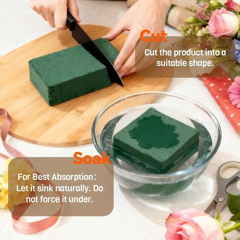 6 Pack Large Floral Foam Blocks, Wet & Dry Flower Foam for Fresh and Artificial Flowers, Florist Styrofoam Flower Arrangements Supplies, Decorations for Wedding, Birthdays, Home, Office and Garden in Saudi Arabia