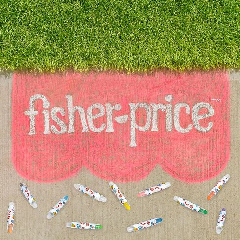 مجموعة الطباشير بدون غبار من Fisher-Price™ - 12 لونًا ساطعًا مع حوامل قابلة للتعديل، وحقيبة تخزين محمولة، ومستلزمات فنية قابلة للغسل، وآمنة وغير سامة، ورسم على السبورات والأرصفة والورق in Saudi Arabia