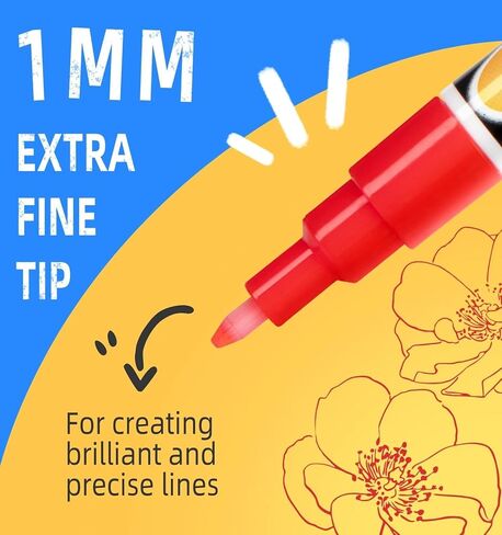 أقلام طباشير ذات أطراف دقيقة للغاية للسبورة والزجاج (عبوة من 24 قطعة، رأس 1 مم)، أقلام طباشير سائلة للوحة المسح الجاف، أقلام تلوين قابلة للغسل ورسم لسبورات الطباشير والنوافذ والبيسترو والسيارات واللافتات in Kuwait