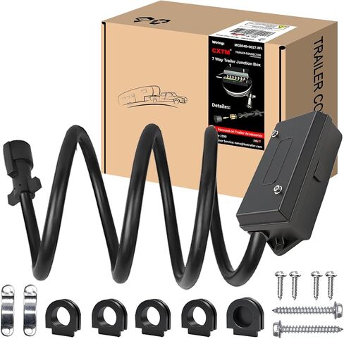 صندوق توصيل المقطورة ذو 7 اتجاهات، موصل أسلاك المقطورة شديد التحمل، صندوق توصيل كهربائي مقاوم للطقس لإعادة توصيل أسلاك التخييم والقوافل RV، صندوق وصلات 7 عصابة in Kuwait