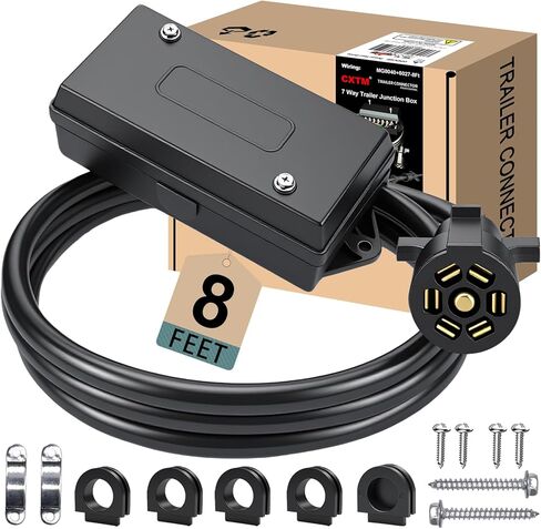 صندوق توصيل المقطورة ذو 7 اتجاهات، موصل أسلاك المقطورة شديد التحمل، صندوق توصيل كهربائي مقاوم للطقس لإعادة توصيل أسلاك التخييم والقوافل RV، صندوق وصلات 7 عصابة in Kuwait