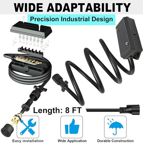صندوق توصيل المقطورة ذو 7 اتجاهات، موصل أسلاك المقطورة شديد التحمل، صندوق توصيل كهربائي مقاوم للطقس لإعادة توصيل أسلاك التخييم والقوافل RV، صندوق وصلات 7 عصابة in Kuwait