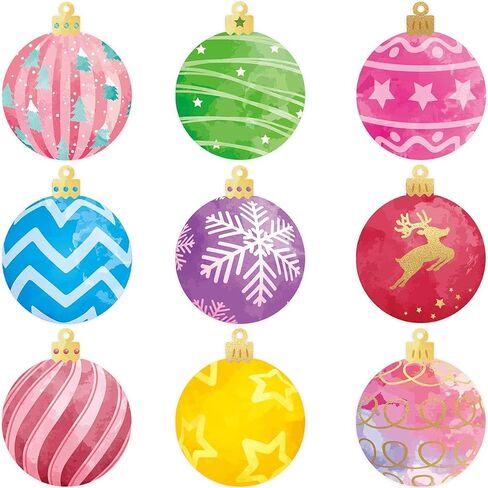 500 Pcs Christmas Ornament Roll Stickers Christmas Ball Assorted Holiday Stickers 1.5 Inch Xmas Decoration for Candy Bag Party Favors Supplies ﻿ in Saudi Arabia