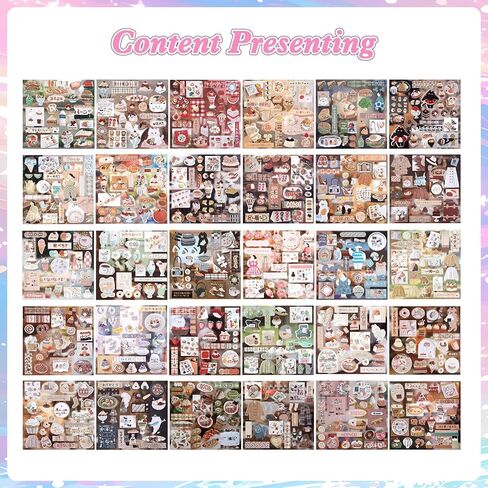 800Pcs Cute Scrapbook Stickers Travel Japanese Sticker Book for Adult Kawaii Korean Stickers for Journaling Aesthetic Kpop Photocard Sticker Glitter Toploader Decor for DIY Card Art Crafts 50 Page Sea in Saudi Arabia