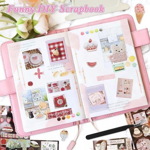 800Pcs Cute Scrapbook Stickers Travel Japanese Sticker Book for Adult Kawaii Korean Stickers for Journaling Aesthetic Kpop Photocard Sticker Glitter Toploader Decor for DIY Card Art Crafts 50 Page Sea in Saudi Arabia