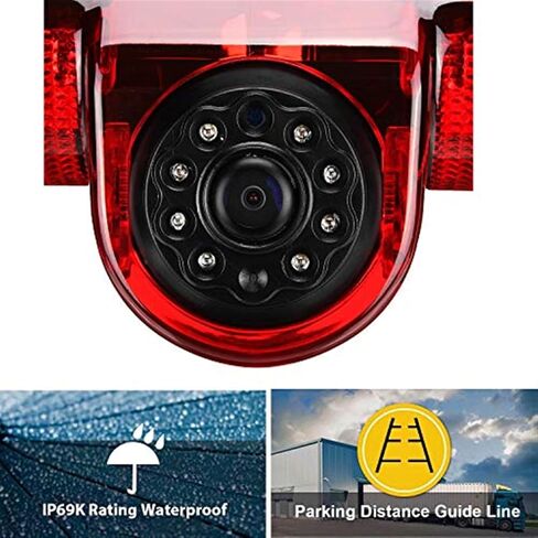 Brake Light Camera Night Vision Camera HD with +5 Monitor for LWB Sprinter W906 324H 524H for Crafter Transporter Third Brake Light Camera in Saudi Arabia