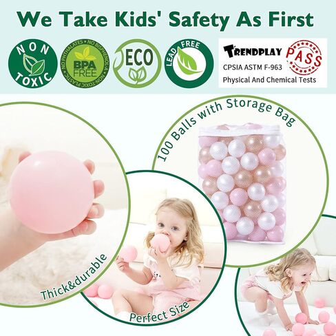 TRENDPLAY Plastic Balls for Ball Pits 2.2 Inch, Pack of 50 100 200 500 Hollow Balls, Perfect for Toddler Baby Pools,Party,Festival Decoration in Saudi Arabia