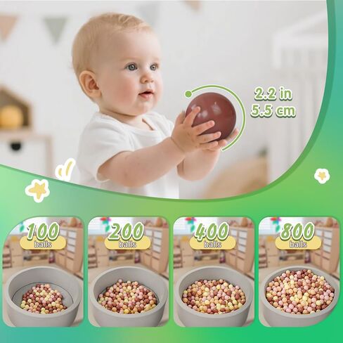 TRENDPLAY Plastic Balls for Ball Pits 2.2 Inch, Pack of 50 100 200 500 Hollow Balls, Perfect for Toddler Baby Pools,Party,Festival Decoration in Saudi Arabia