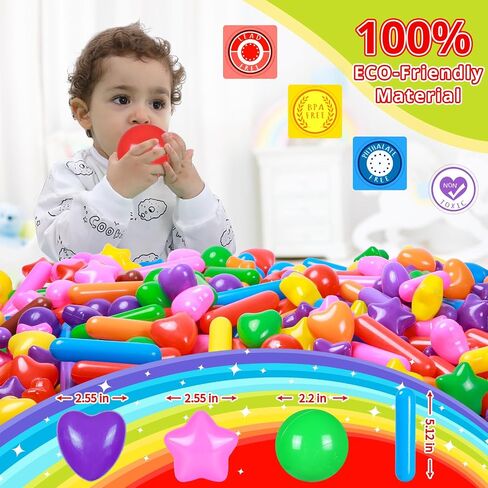 كرات حفرة الكرة ستاربولو للأطفال - حزمة من 150 200 500 كرة ملونة حفرة كرات سحق إثبات كرات لعبة بلاستيكية للأطفال الصغار حفرة الكرة، خيمة لعب حفرة الكرة، ألعاب مياه حمام السباحة للأطفال in Kuwait