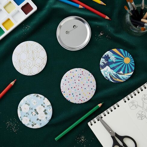 XunYee 20 Pack Blank White Button Pins 2.25 Inch/ 58 mm DIY Craft Button with Pin White Pins Buttons Design Button Making Kit for DIY Crafts Christmas Craft Supplies, DIY Badges in Kuwait