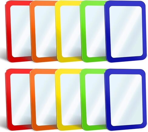 30 Pcs Small Mirrors for Kids, 6 x 4 Inch Unbreakable Shatter Proof Mirror for Crafts, Round Corners Square Child Safe Mirror for Classroom Preschool Bathroom DIY Crafts (5 Colors) in Saudi Arabia