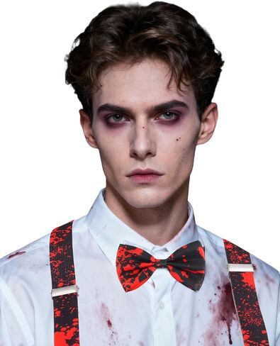 Kakaco Halloween Bow Tie و Remenders for Men Skull Skellington Blood Computeosities in Kuwait