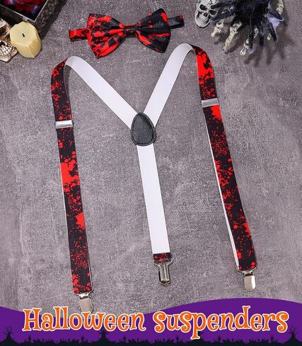 Kakaco Halloween Bow Tie و Remenders for Men Skull Skellington Blood Computeosities in Kuwait