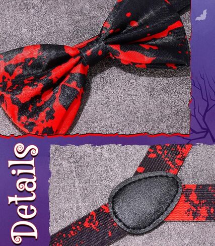 Kakaco Halloween Bow Tie و Remenders for Men Skull Skellington Blood Computeosities in Kuwait