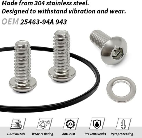 6 PCS-304 Stainless Steel Replacement Derby Cover Screw Bolt Kit for Sportster 883 1200, Iron Roadster Seventy Forty Eight OEM #25463-94A 943 in Saudi Arabia