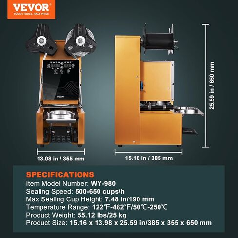 VEVOR Impulse Sealer 16 بوصة، آلة ختم الحرارة اليدوية مع وضع تسخين قابل للتعديل، ABS يتقلص كيس التغليف لأكياس البلاستيك مايلر PE PP، آلة ختم الأكياس البلاستيكية المحمولة مع مجموعة استبدال إضافية in Kuwait
