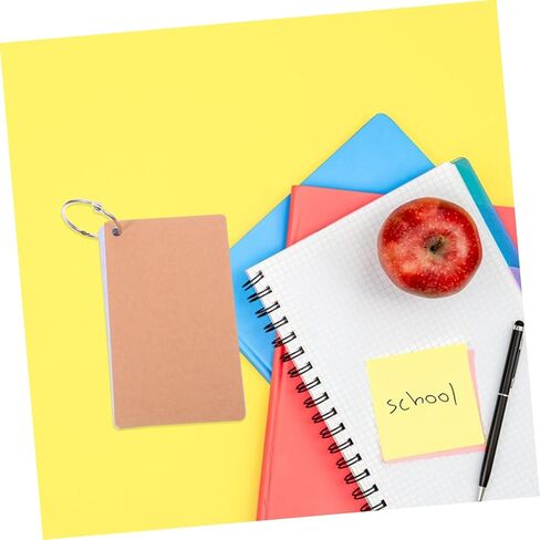 Operitacx 6Pcs Lined Index Cards with Ring Kraft Flashcards for Study Office School Use Ample Writing Space Surface Easy Organization for Learning in Saudi Arabia