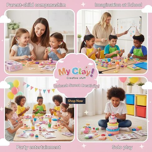 Air Dry Clay Kit for Kids, 12 Dessert Baking Modeling Clay for Kids, DIY Model Magic Clay with Tools and Tutorials, Soft&Non-Sticky, Safe&Non-Toxic Magic Clays,Creatible Art Crafts Toys Gifts in Saudi Arabia