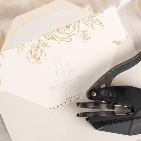 Personalized Wedding Embosser | Custom Made with Initials or Monograms for Couples | Elegant Designs for Stationery, Invitations, Napkins, and More (Design 6) in Kuwait