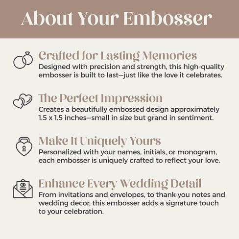 Personalized Wedding Embosser | Custom Made with Initials or Monograms for Couples | Elegant Designs for Stationery, Invitations, Napkins, and More (Design 6) in Kuwait