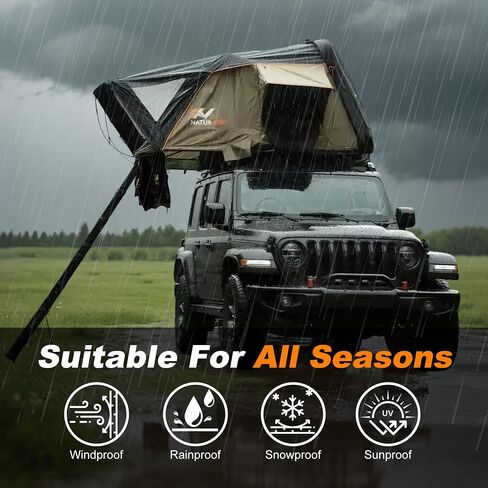 Bayati Naturnest Sirius 1 Hardshell Rooftop Tent, Clamshell Pop Up Car Roof Tent for 2-3 Person Camping, Waterproof UV-Resistant 4 Season Overland Tent for SUV, Truck, Jeep, Van, Trailer in Saudi Arabia