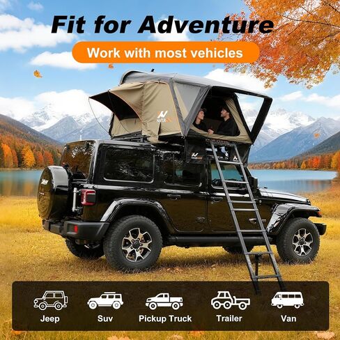 Bayati Naturnest Sirius 1 Hardshell Rooftop Tent, Clamshell Pop Up Car Roof Tent for 2-3 Person Camping, Waterproof UV-Resistant 4 Season Overland Tent for SUV, Truck, Jeep, Van, Trailer in Saudi Arabia