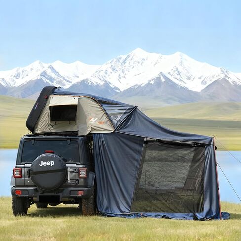 Bayati Naturnest Sirius 1 Hardshell Rooftop Tent, Clamshell Pop Up Car Roof Tent for 2-3 Person Camping, Waterproof UV-Resistant 4 Season Overland Tent for SUV, Truck, Jeep, Van, Trailer in Saudi Arabia
