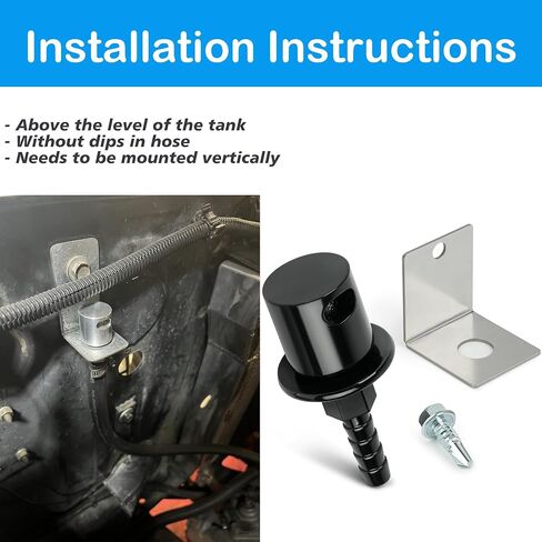Remote Mount Fuel Tank Vent Valve Kit, 5/16" Barb Rollover Check Valve with Bracket, Detachable Vent Line Replacement, Compatible with 19-174 Upgrade – White in Saudi Arabia
