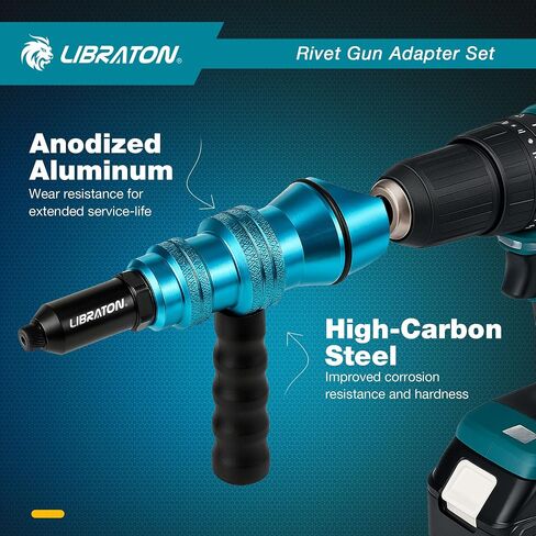 Libraton Prowt Pun Adapter ، محول مسدس البرشام للتدريبات الكهربائية ، مرفق الحفر البرشام ، لحفر الطاقة الكهربائية اللاسلكية ، مع مقبض ، معالجة سهلة للبرامج البوب ​​، 3/32 "1/8" 5/32 "3/16" in Kuwait