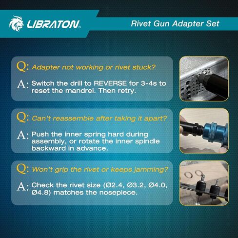 Libraton Prowt Pun Adapter ، محول مسدس البرشام للتدريبات الكهربائية ، مرفق الحفر البرشام ، لحفر الطاقة الكهربائية اللاسلكية ، مع مقبض ، معالجة سهلة للبرامج البوب ​​، 3/32 "1/8" 5/32 "3/16" in Kuwait