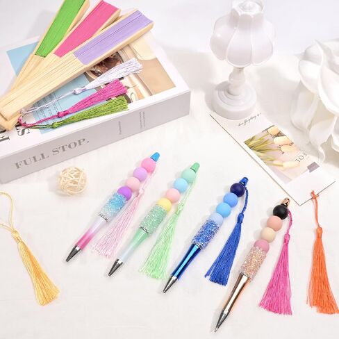 200pcs Bookmark Tassels Bulk 5 Inch Silky Soft Handmade Tassels for Crafts, DIY Jewelry Making, Gift Decorations, 40 Colors in Saudi Arabia
