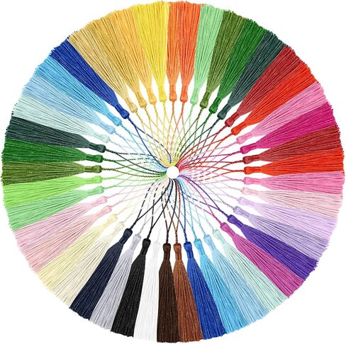 200pcs Bookmark Tassels Bulk 5 Inch Silky Soft Handmade Tassels for Crafts, DIY Jewelry Making, Gift Decorations, 40 Colors in Saudi Arabia