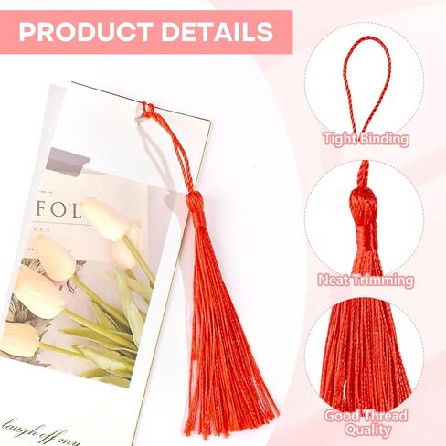 200pcs Bookmark Tassels Bulk 5 Inch Silky Soft Handmade Tassels for Crafts, DIY Jewelry Making, Gift Decorations, 40 Colors in Saudi Arabia