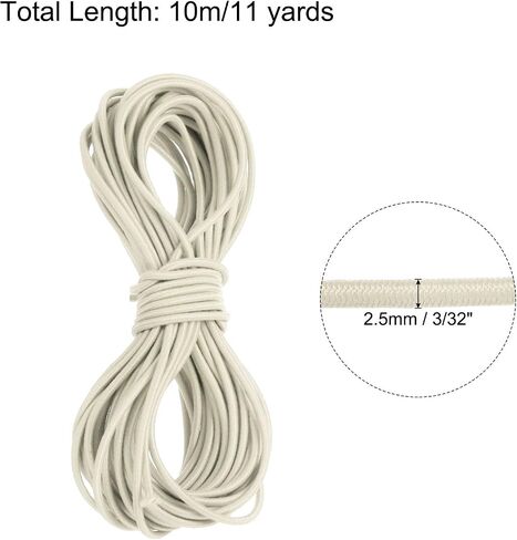 Bungee Cord Elastic Cord Heavy Stretch String Rope 3/32" 11 Yards(2.5mm x 10m) Beige for Crafting DIY Sewing Hook Straps Camping Tie Down Strap in Saudi Arabia