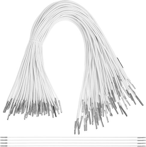 NUOBESTY Elastic Barbed Cord, 200pcs Elastic Cords with Metal Ends Round String Extender Strap Rope for Mask Stretch Loop Band Mask Lanyard for DIY Party Hats, Masks in Saudi Arabia