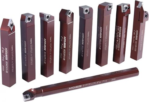 Accusize Industrial Tools 5/8" 9 Pieces/Set, Indexable Carbide Turning Tools and Boring Bar, 2988-0058 in Saudi Arabia