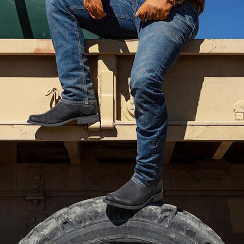 J's.O.L.E Men's Western Boots Round Toe Cowboy Boots للرجال مع التطريز الكلاسيكي على أحذية العمل الغربية in Saudi Arabia