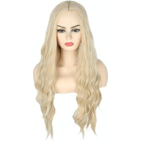 Topcosplay Women Wigs Blonde Long Curly Wavy Cosplay Halloween Costume Party Wigs in Saudi Arabia