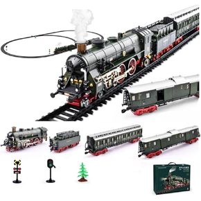 Christmas Train Set, Locomotive Train with Carriage and Long Track, Multiple Functions Electric Alloy Steam Train, 2025 Gifts for Adult in Kuwait